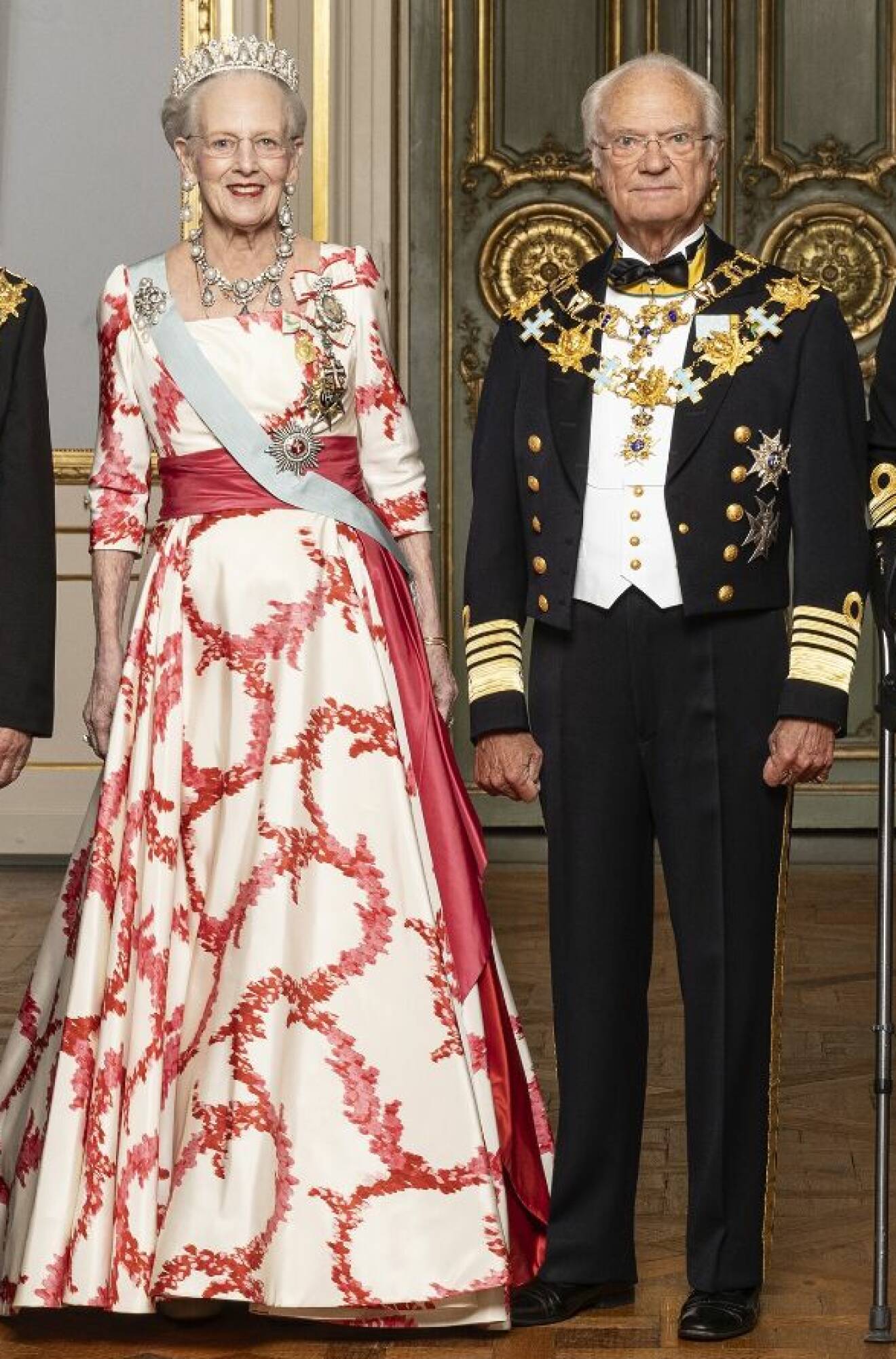 Kungen och drottning Margrethe på middag på Stockholms slott – kungen 50 år på tronen
