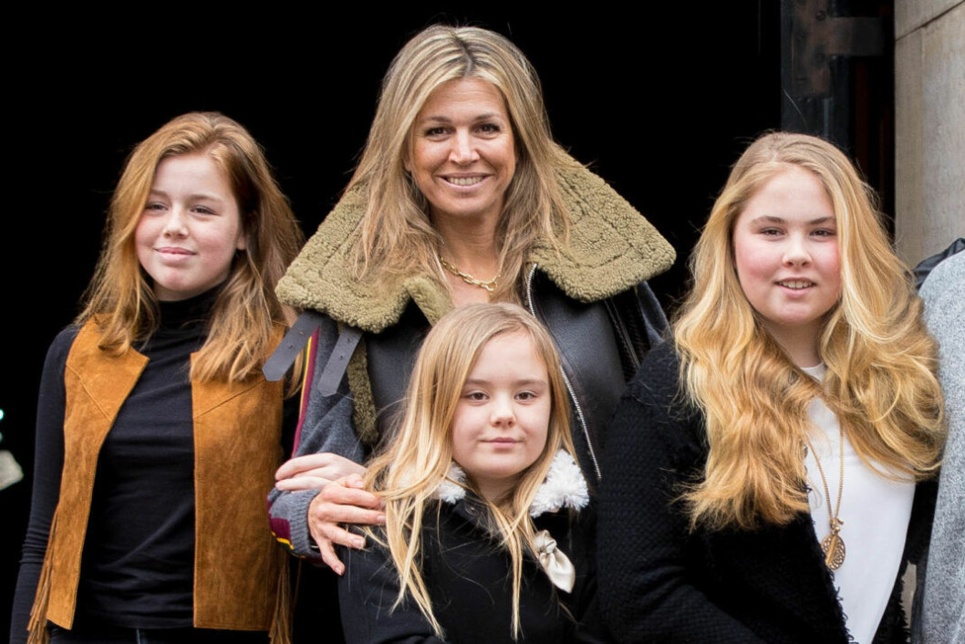 Máxima med sina älskade döttrar Ariane, Amalia och Alexia.