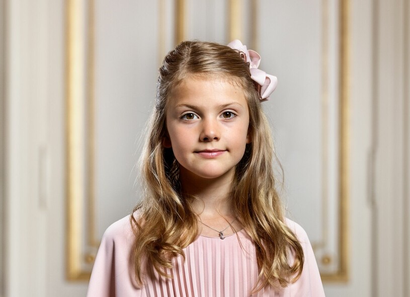 Prinsessan Estelle, nyss fyllda tio. Prinsessan Estelle