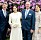 Prins Gustav och prinsessan Carina efter sin borgerliga vigsel 2022, här med kronprins Frederik och kronprinsessan Mary