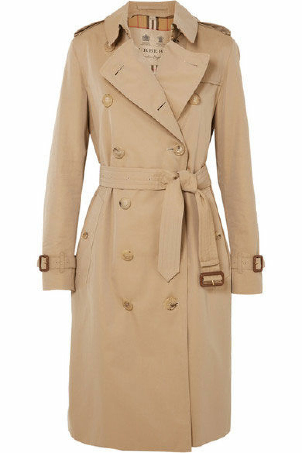 Beige trenchcoat.