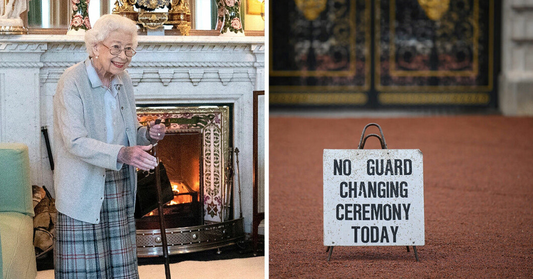 Skylten vid Buckingham Palace skapar oro i Storbritannien – efter drottningens sviktande hälsa
