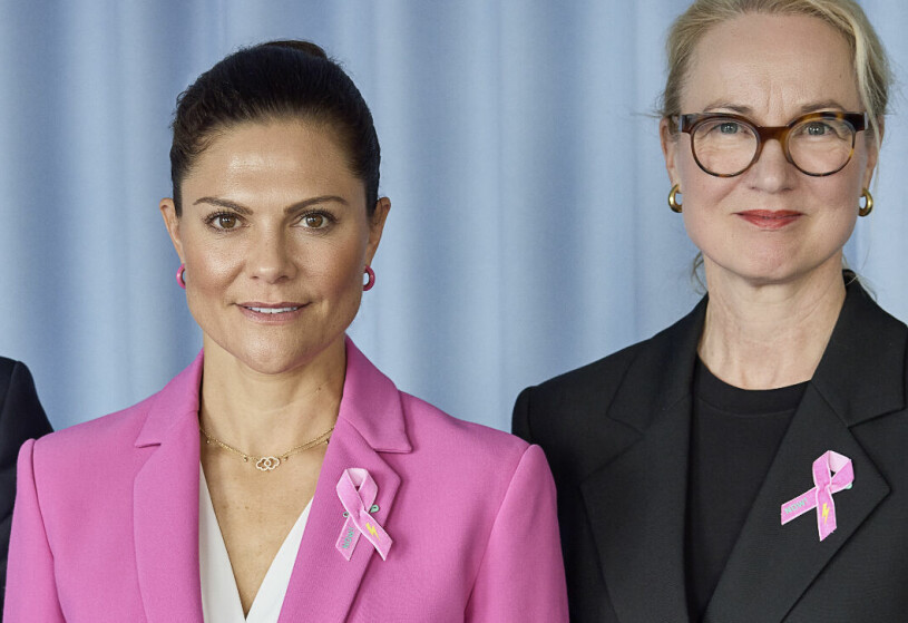 Kronprinsessan med Cancerfondens generalsekreterare Ulrika Årehed Kågström. Rosa Bandet 2022 Kronprinsessan Victoria med Cancerfondens generalsekreterare Ulrika Årehed Kågström