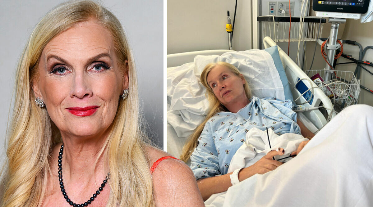 Gunilla Persson i ambulans till sjukhus – resan till Sverige skjuts upp