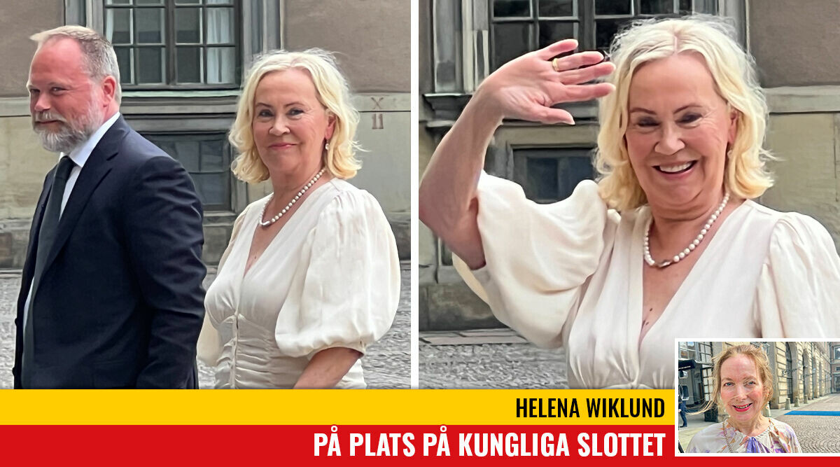 Agnetha Fältskog dyker upp till slottet – med mystisk man