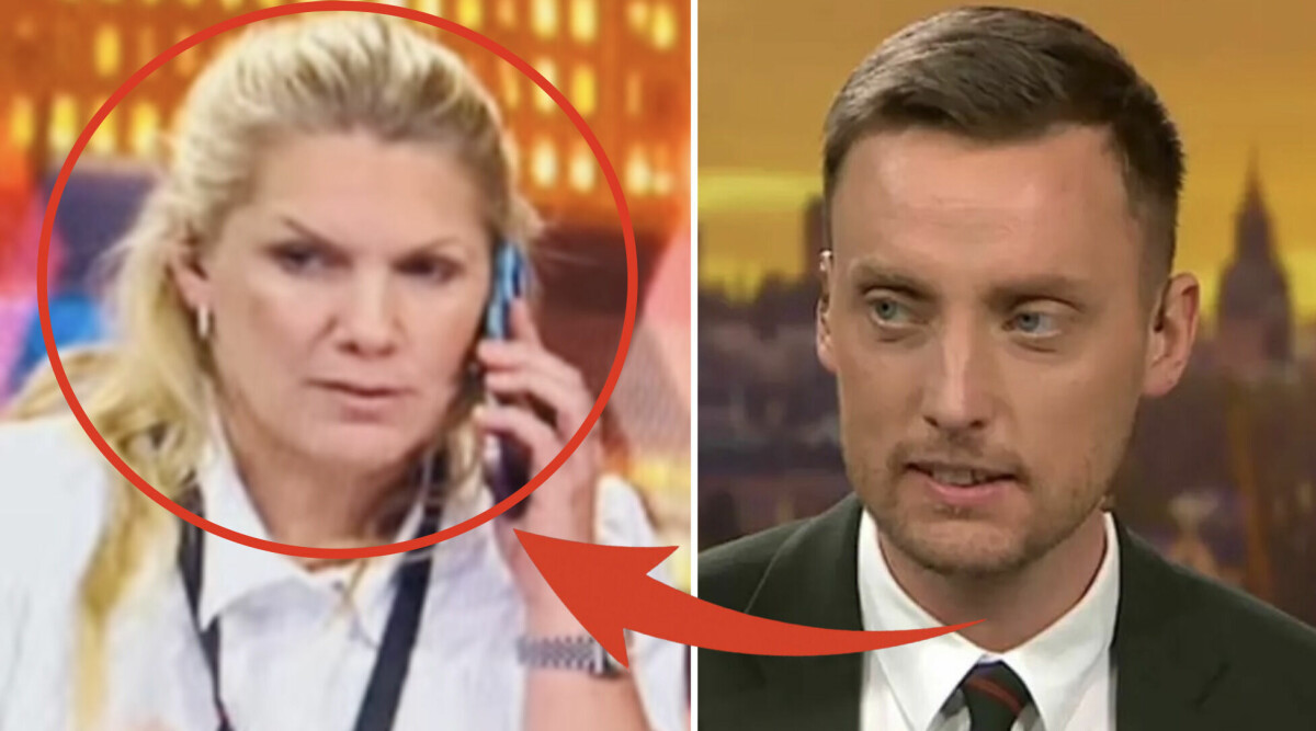 Här gör Anna Brolin det förbjudna i studion – kollegan reagerar direkt