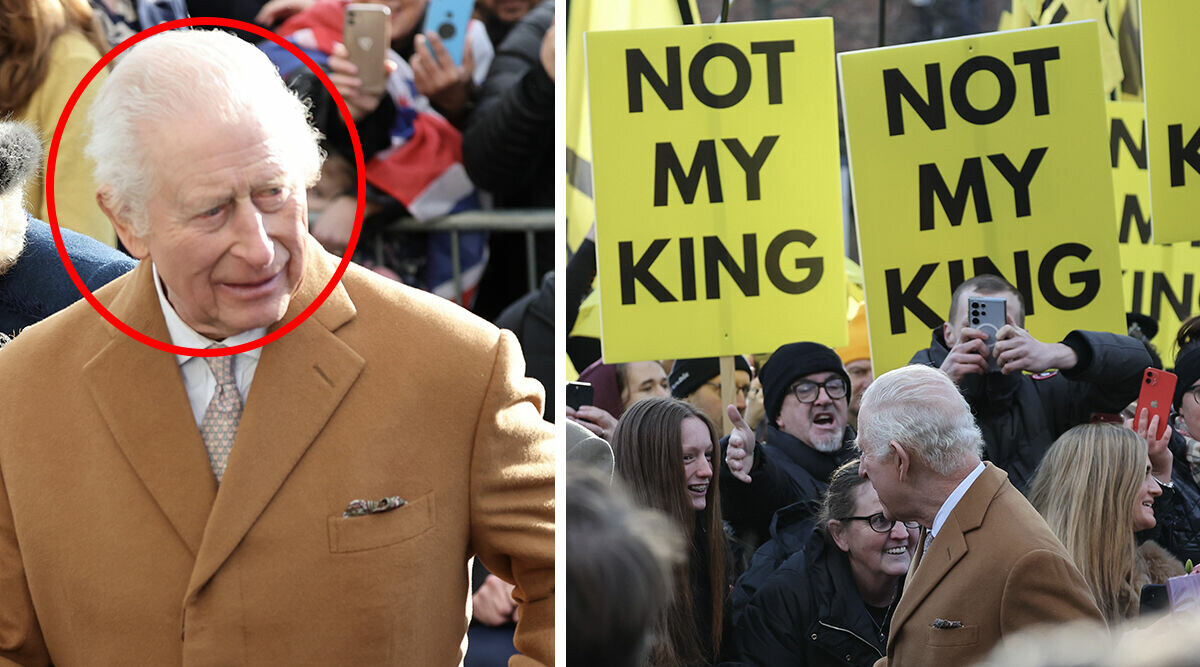 Här möts kung Charles av demonstranter: "Inte min kung"