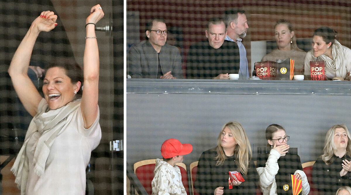 Victoria och Daniel på hockeymatch med Estelle och Oscar – mitt under påsken!