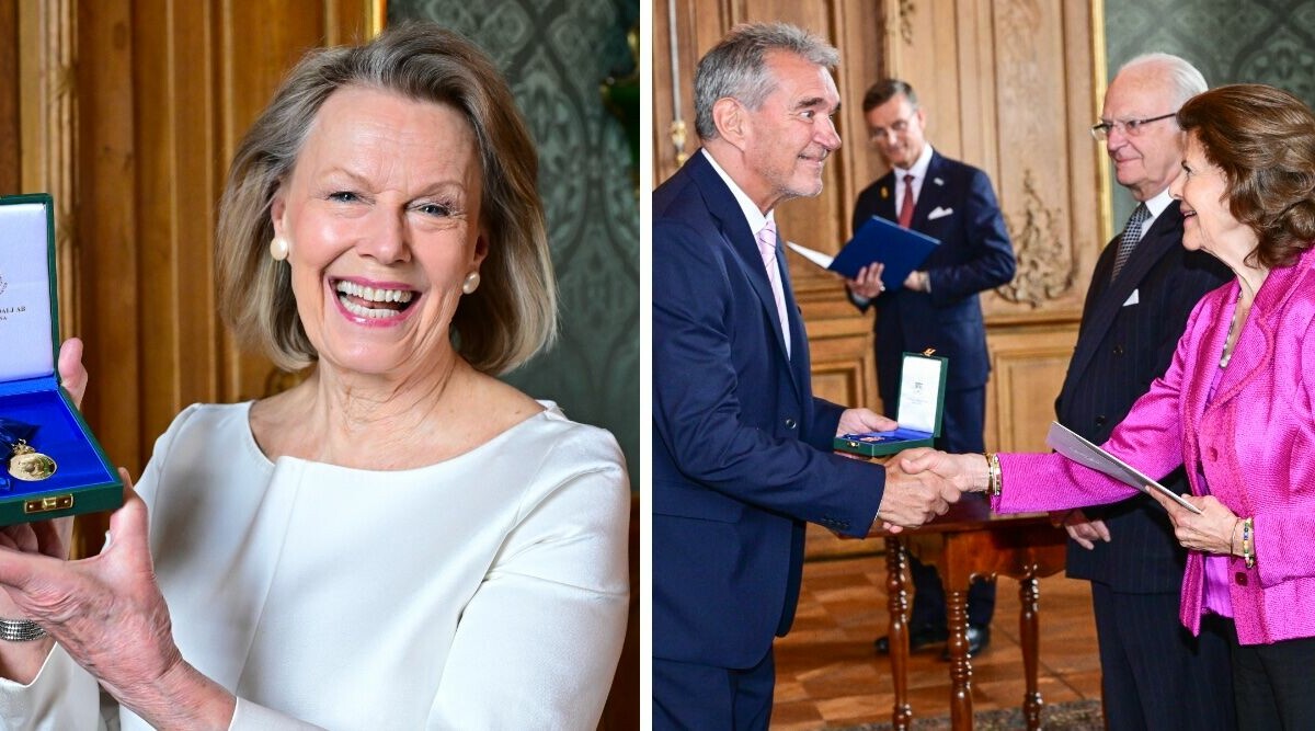 Kändisarna hyllas på slottet – här får de medalj av kungen!