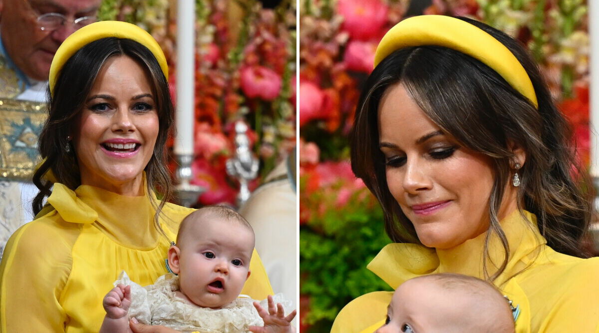 Här strålar prinsessan Sofia på dotterns dop – allt om klänningen!