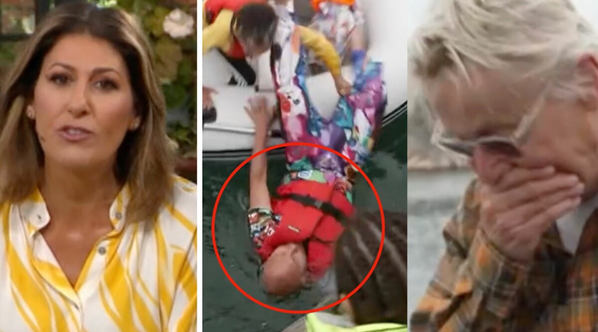 Kaosscener i TV4 – Junior Lerin faller av båten i sändning: "Herregud!?"
