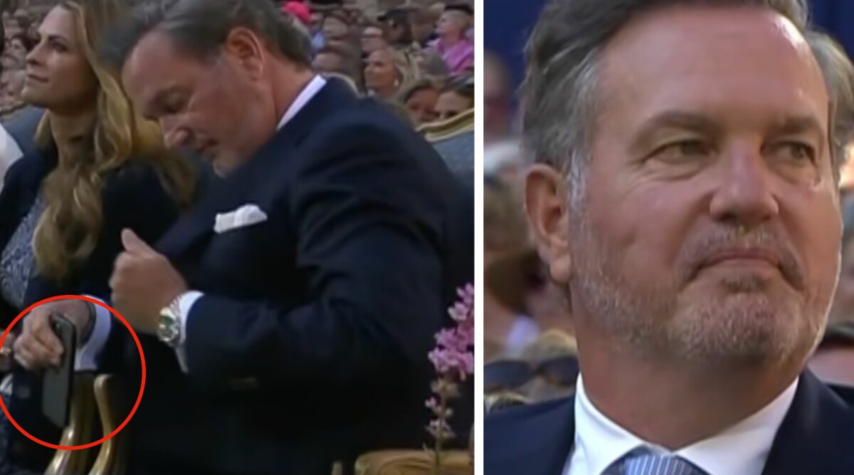 Chris O'Neills miss i SVT:s sändning – scrollar på mobilen under konserten