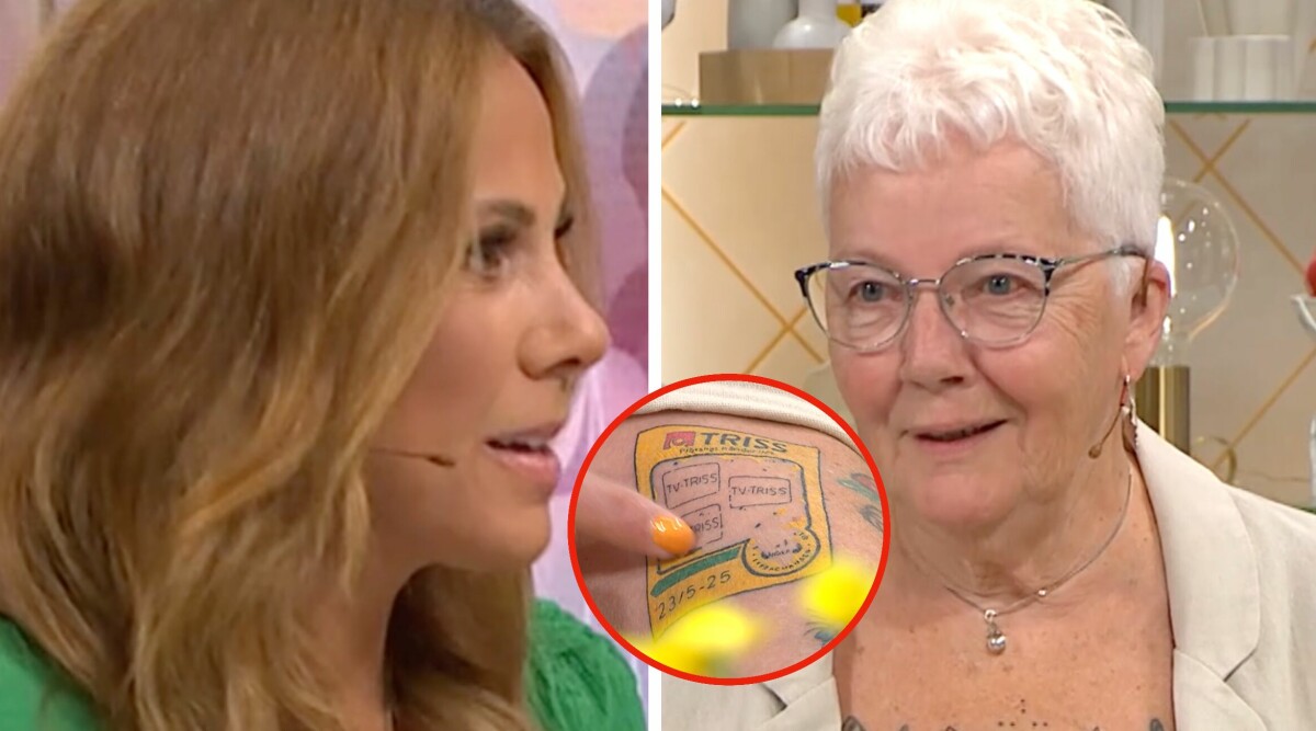 Christa, 73, chockar programledarna i TV4 – med sin nya triss-tatuering