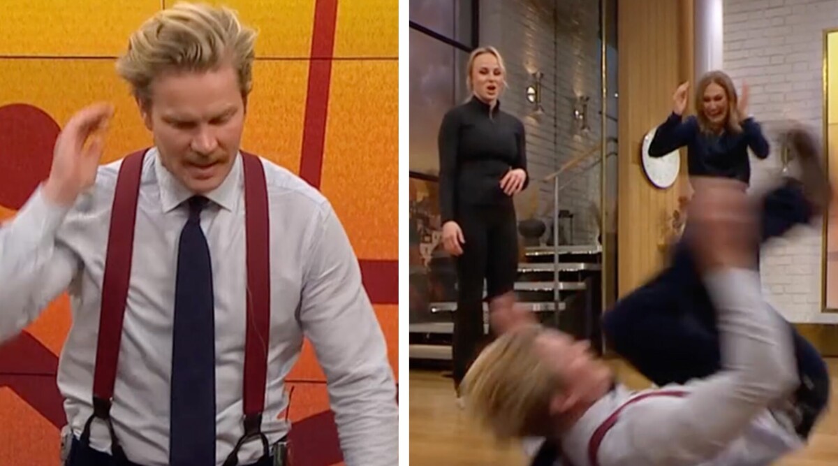 Martin Järborg faller till marken i TV4:s direktsändning – kollegans chock