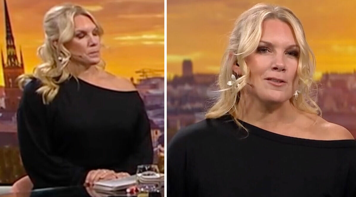 Här brister det för Anna Brolin i studion – sätts helt ur spel