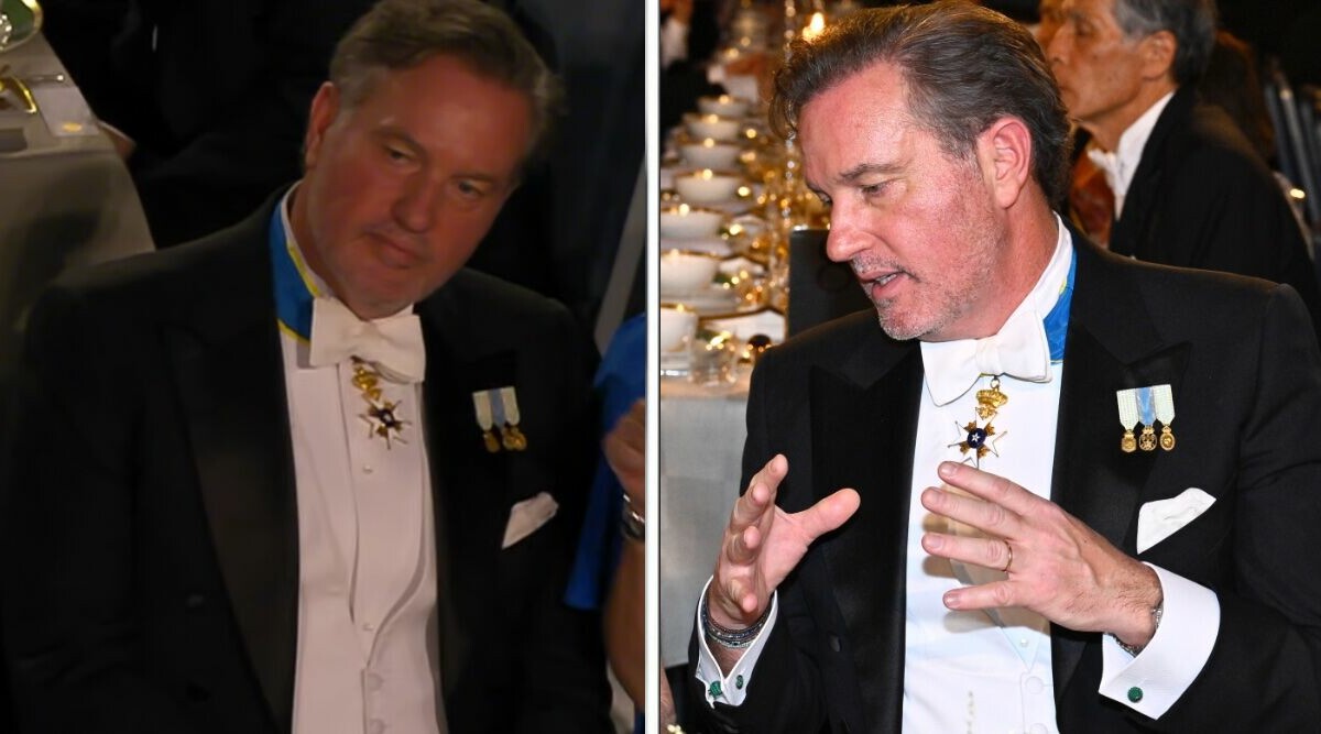 Här bryter Chris O'Neill mot regeln – bilden i SVT visar tydligt