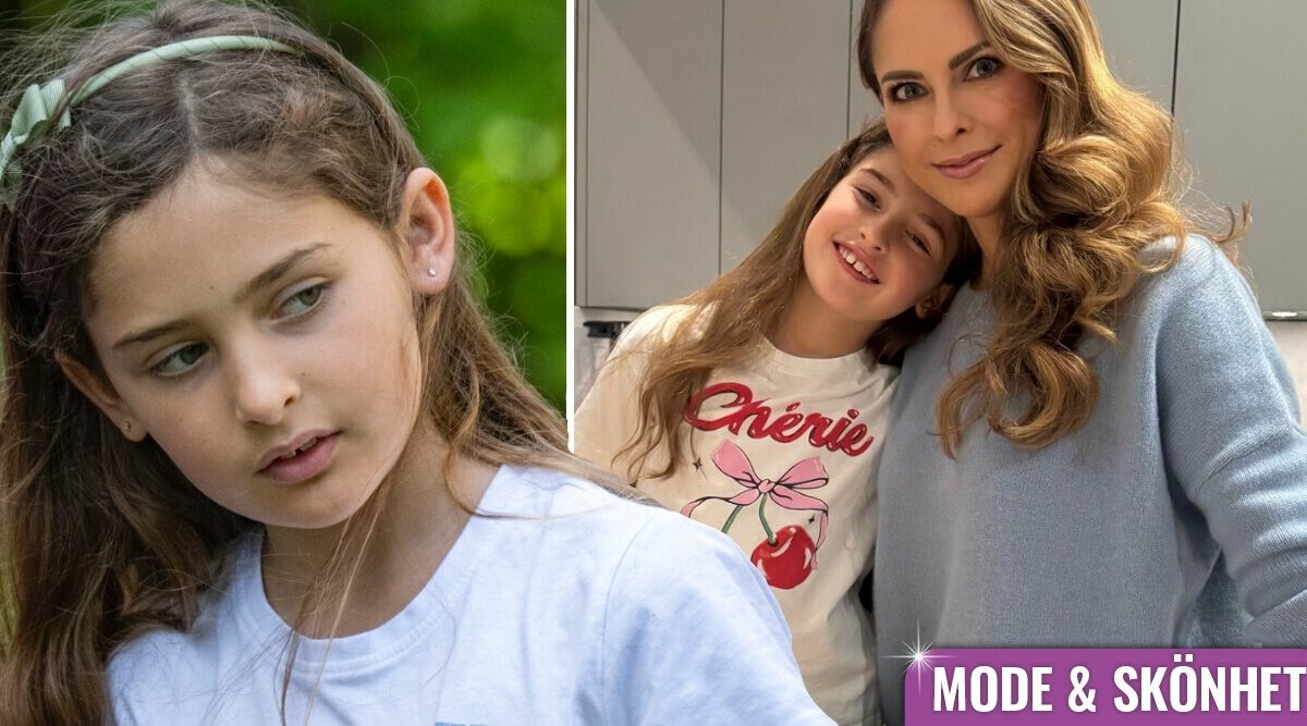 Sötchock! Här är Madeleines yngsta dotter Adriennes, 7, nya Sverige-stil