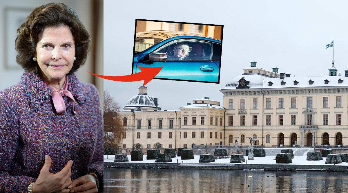 Här lämnar kungen Silvia efter olyckan – nya bilder från Drottningholm