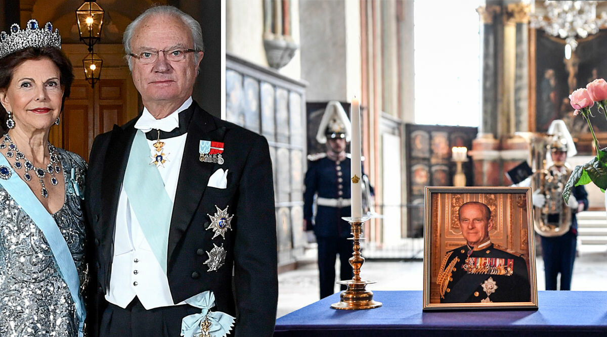 Svenska kungafamiljens avsked till prins Philip i dag – se bilderna