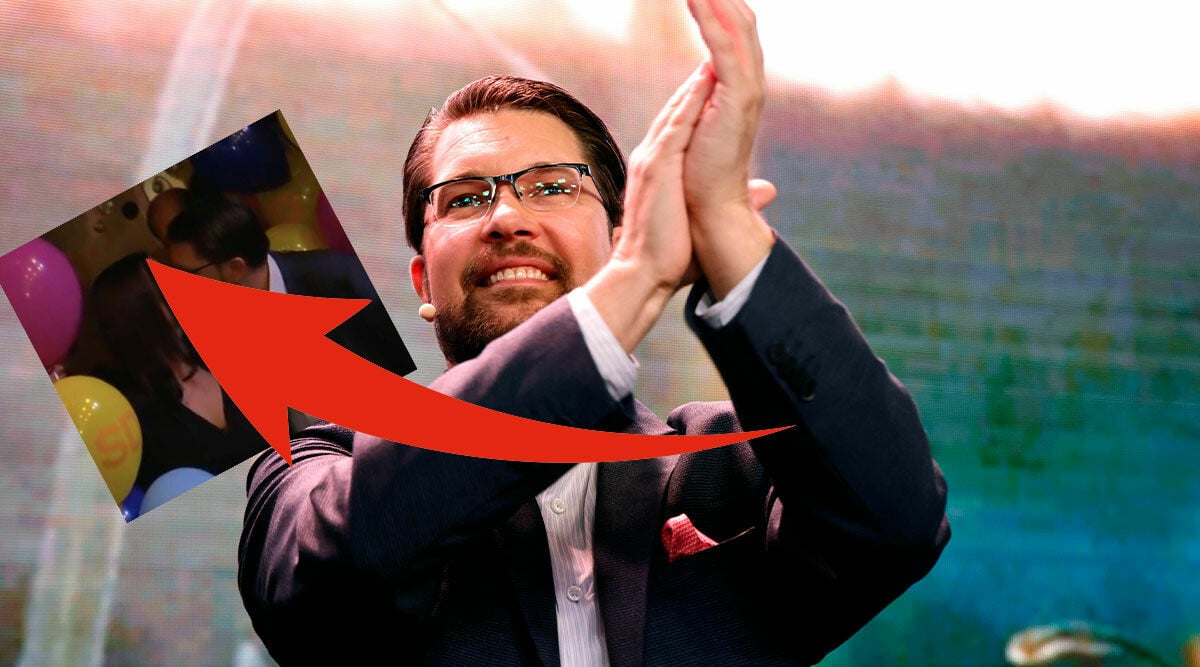 Jimmie Åkesson visar upp nya flickvännen i direktsändning – se kyssbilden!