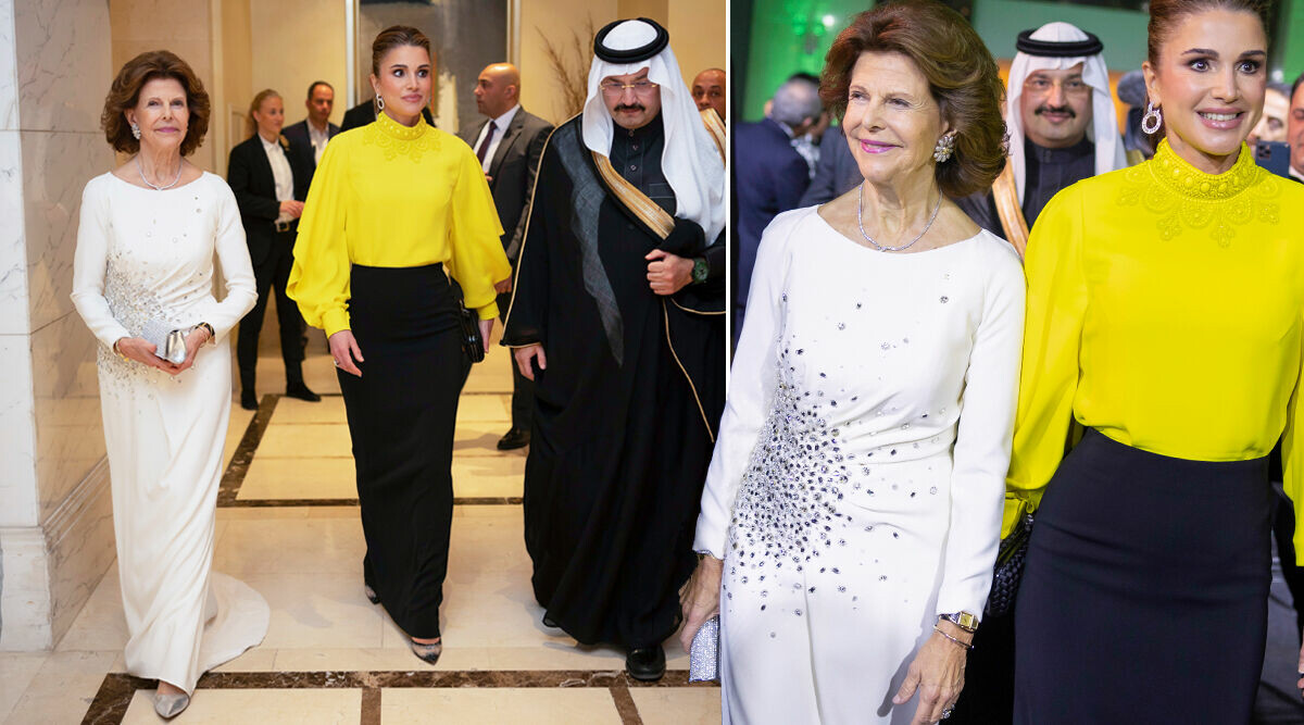 Nya bilder! Silvia på galamiddag – här festar hon med drottning Rania