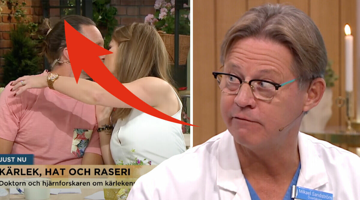 Chocken i direktsändning: Här kysser programledarna varandra i Nyhetsmorgon