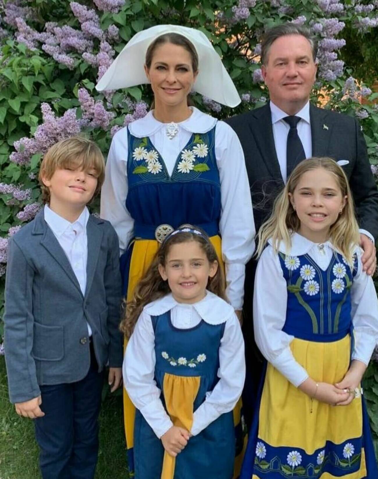 Prinsessan Madeleine och Chris O’Neill med sina barn prins Nicolas, prinsessan Adrienne och prinsessan Leonore