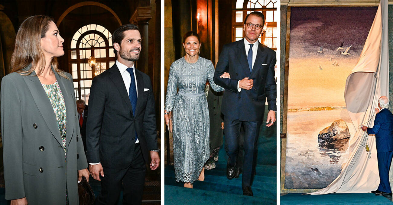 Prinsessan Madeleine, prins Carl Philip, kronprinsessan Victoria, prins Daniel, Carl XVI Gustaf