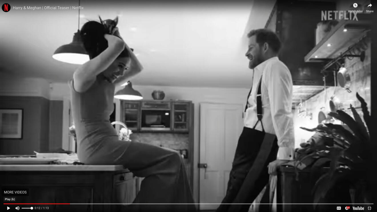 Prins Harry och Meghan Markle i köket i trailern till Netflix-dokumentären