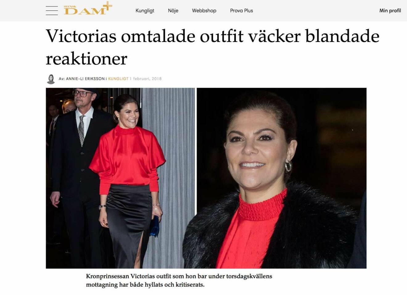 Victorias omtalade outfit väcker blandade reaktioner