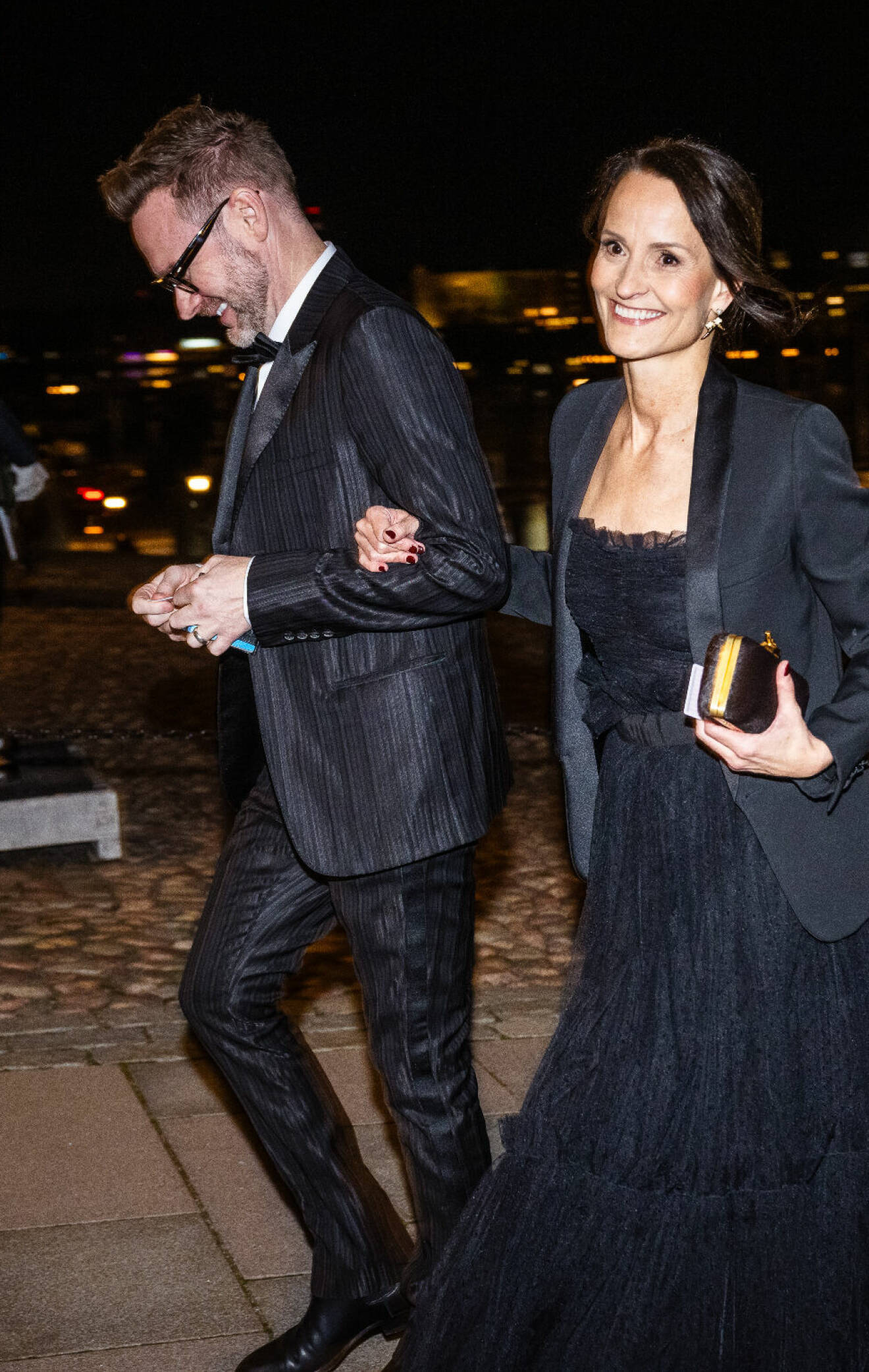 Jocke Berg med sin fru Tanja Määttä Berg på prins Daniels 50-årsfest på slottet