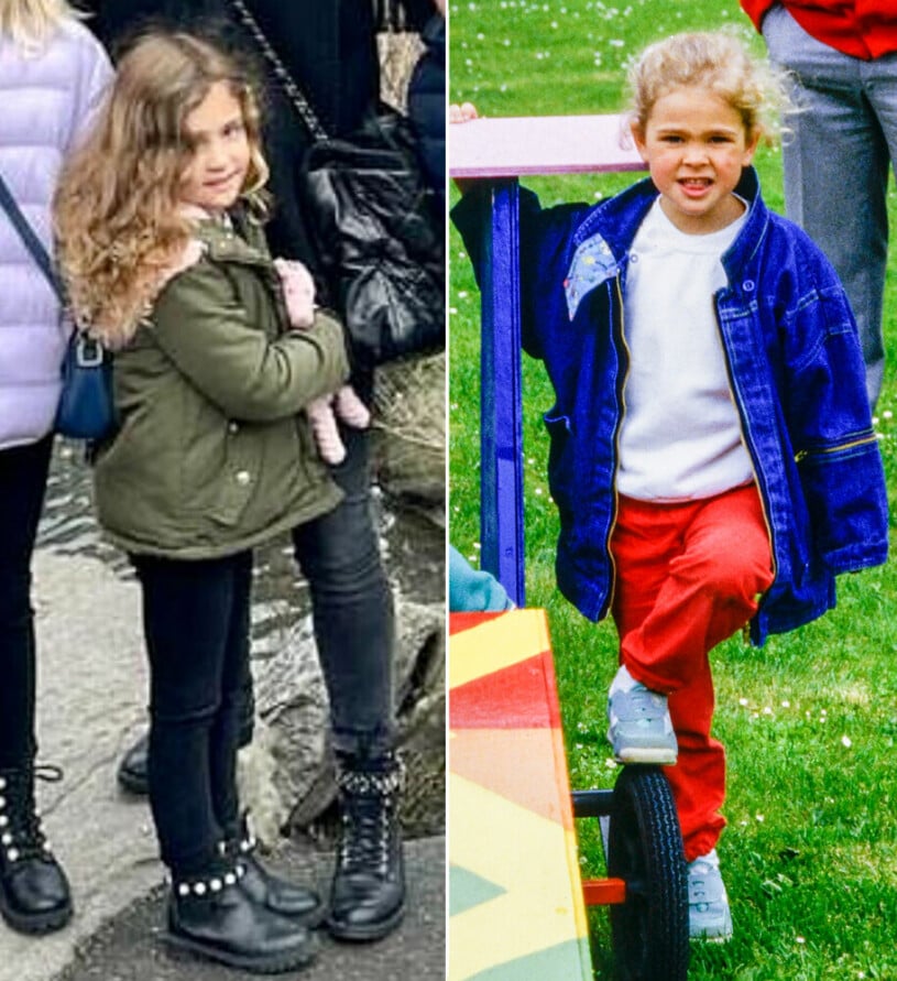 Två kungliga femåringar: Prinsessan Adrienne i New York 2023 och Madeleine på Solliden 1985. Prinsessan Adrienne 2023 och prinsessan Leonore 1987, båda fem år