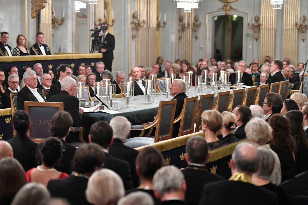 Svenska Akademiens högtidssammankomst avslutar traditionsenligt det officiella kungliga arbetsåret. Svenska Akademiens högtidssammankomst 2018.
