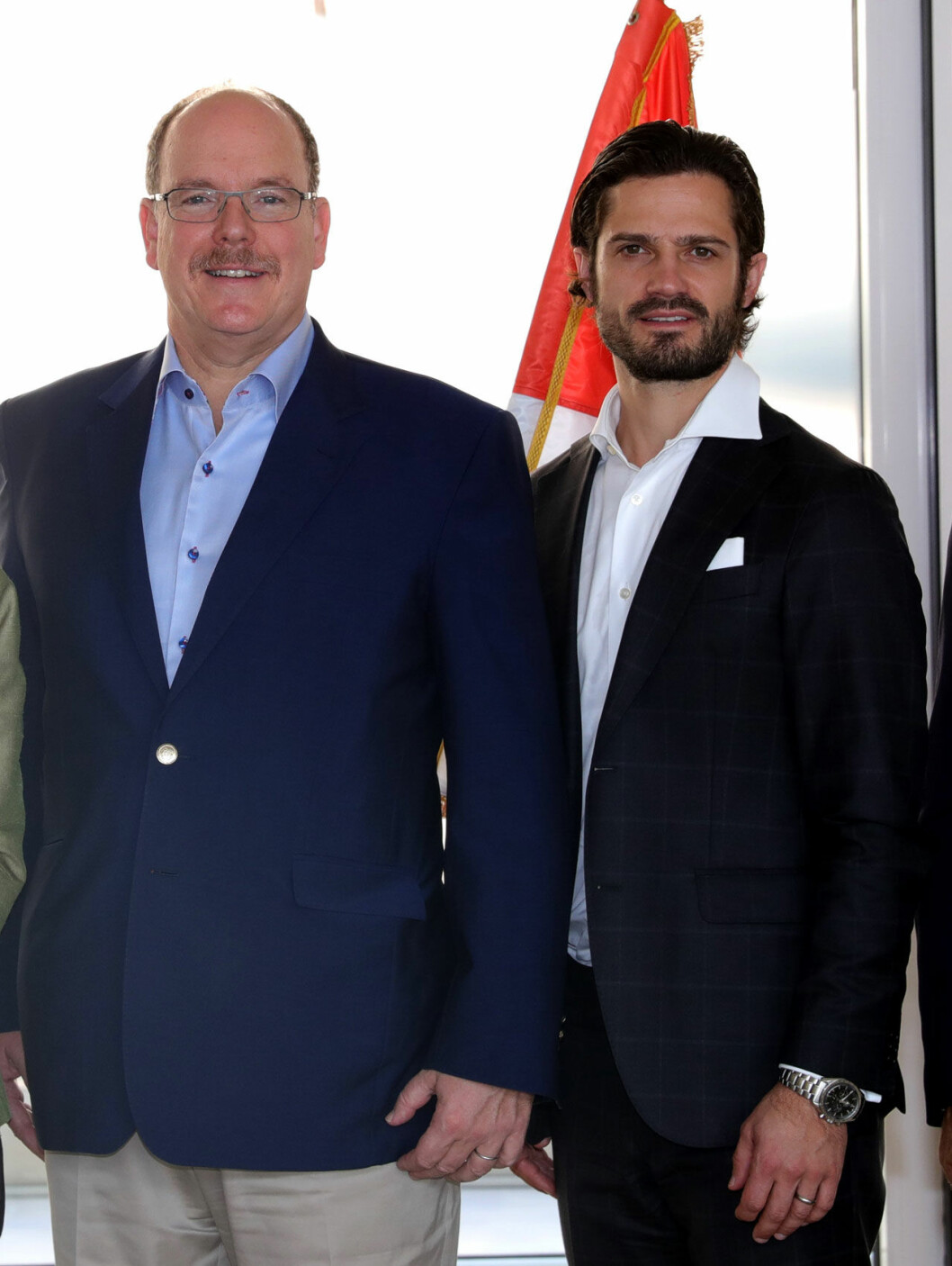 Prins Carl Philip på miljökonferens med furst Albert 2017. Prins Carl Philip och furst Albert vid Monaco Ocean Week.