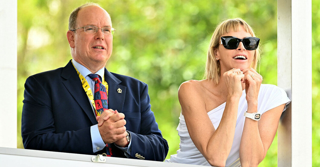 Albert och Charlene var på bästa humör under första dagen av Tour de France!