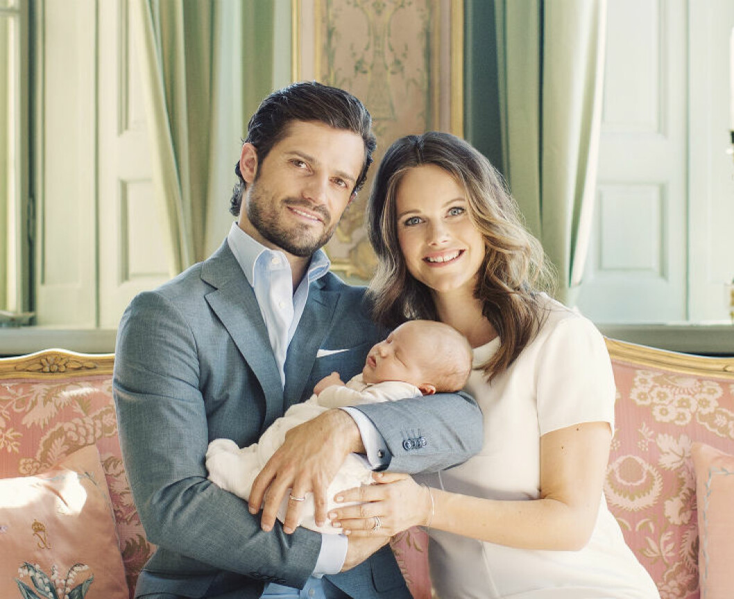 Prins Carl Philip, Prinsessan Sofia och Prins Alexander. Drottningholms slott. Maj 2016