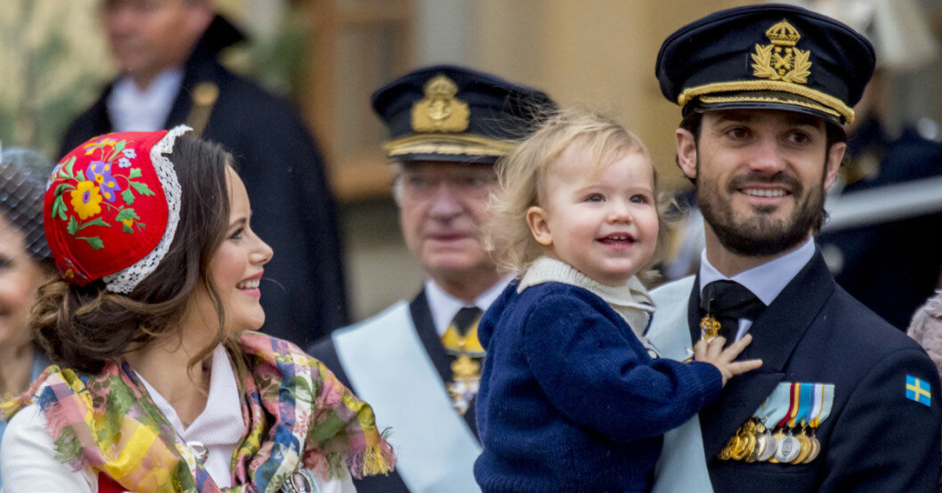 Prins Alexander med prinsessan Sofia och prins Carl Philip under prins Gabriels dop.