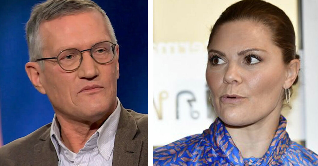 Anders Tegnell vann över kronprinsessan Victoria i tävlingen. Anders Tegnell och kronprinsessan Victoria.