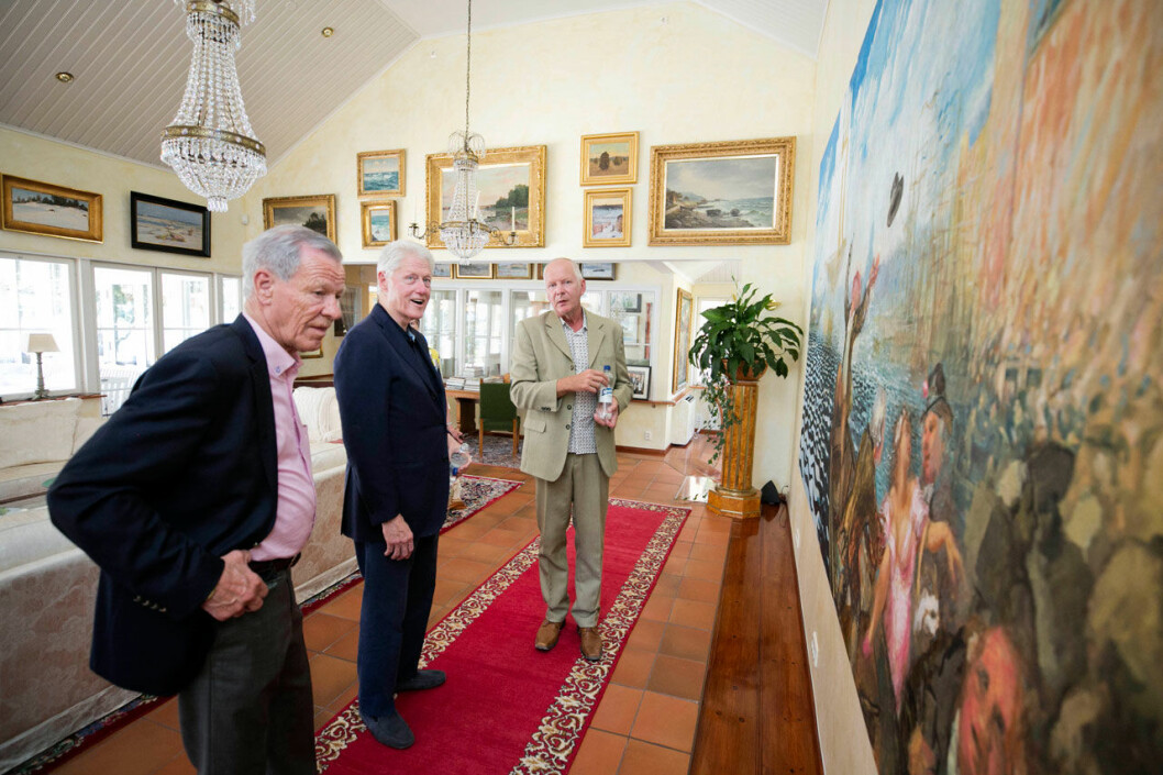 Bill Clinton var en av gästerna på Anders Wiklöfs födelsedagsfest sommaren 2019.