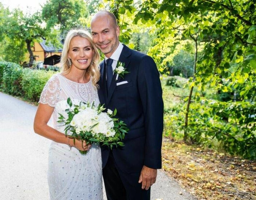 Andrea Brodin i sin klänning från By Malina. Andrea Brodin och Cedric Notz