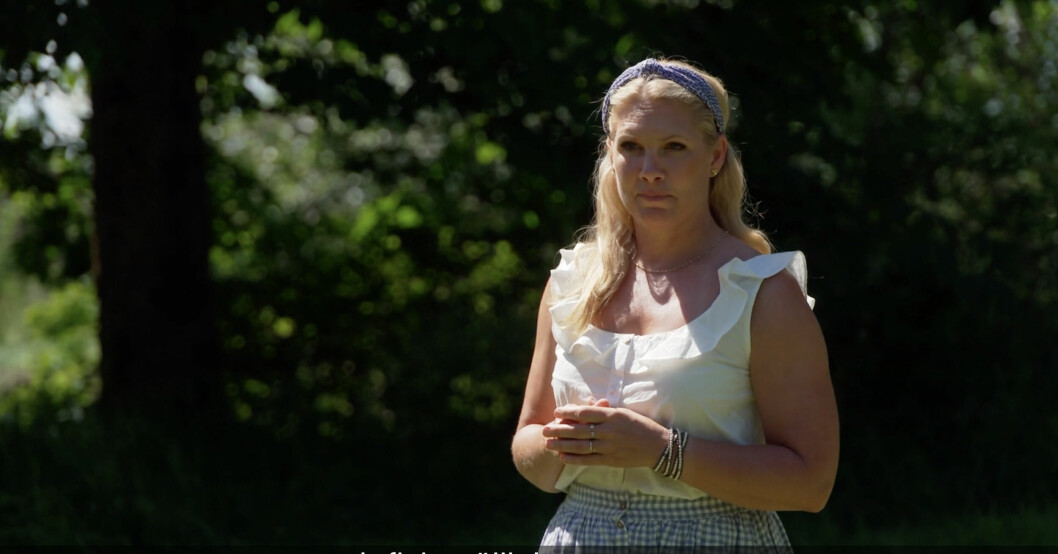 Anna Brolin i Farmen, där dramat utspelat sig. Anna Brolin i TV4-programmet Farmen