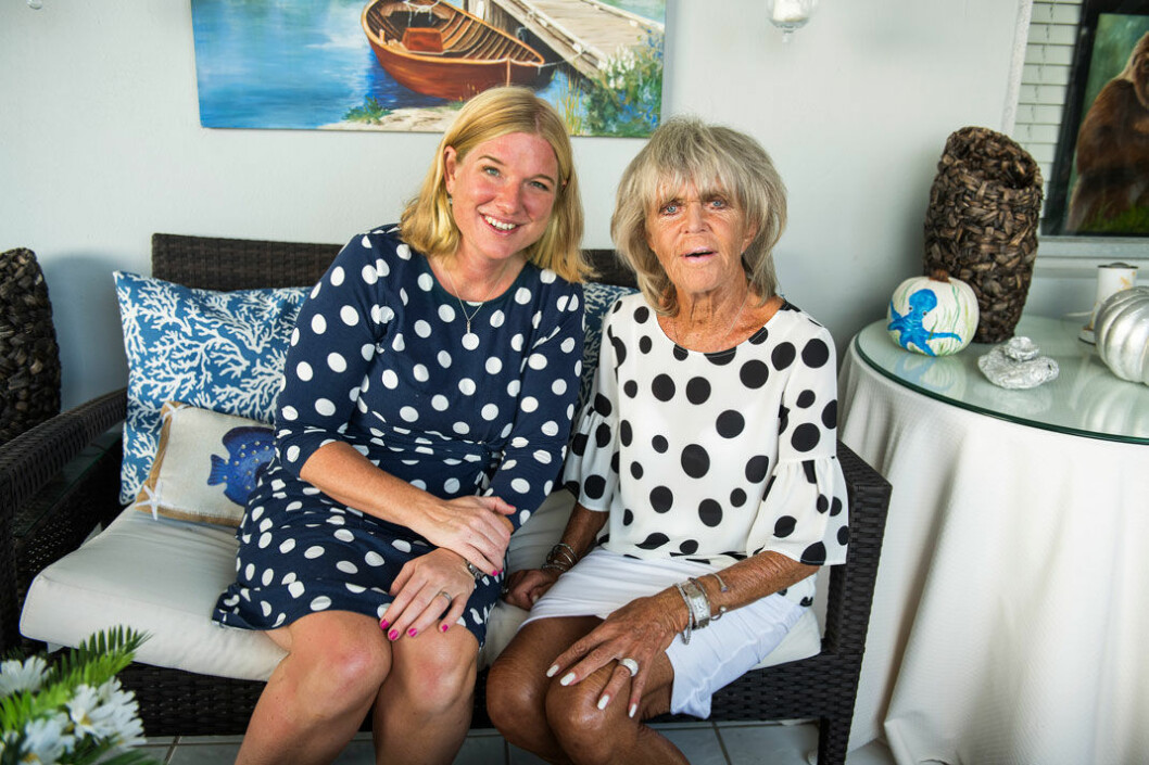 Vår reporter Anna matchade prinsessan Birgittas prickiga outfit.