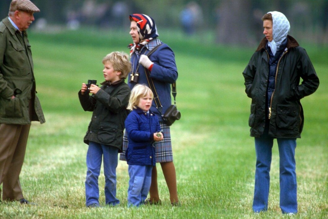 Med mamma och barnen på Windsor Horse Show, 1985. Princess Anne 1985