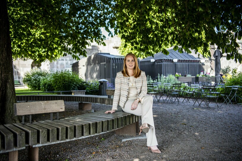 Annie Lööf i sin gröna oas, ett stenkast från riksdagen i Stockholm. Annie Lööf