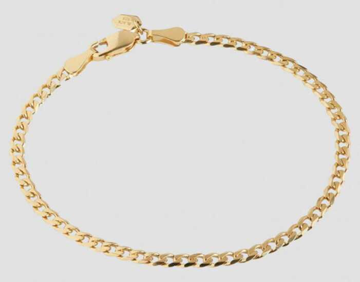 armband i form av en kedja i guldpläterat silver