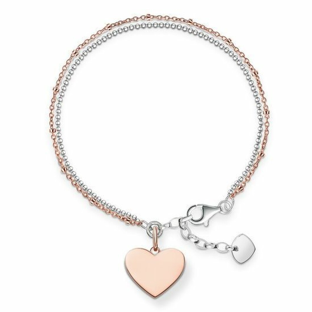 Armband med hjärta gravyr