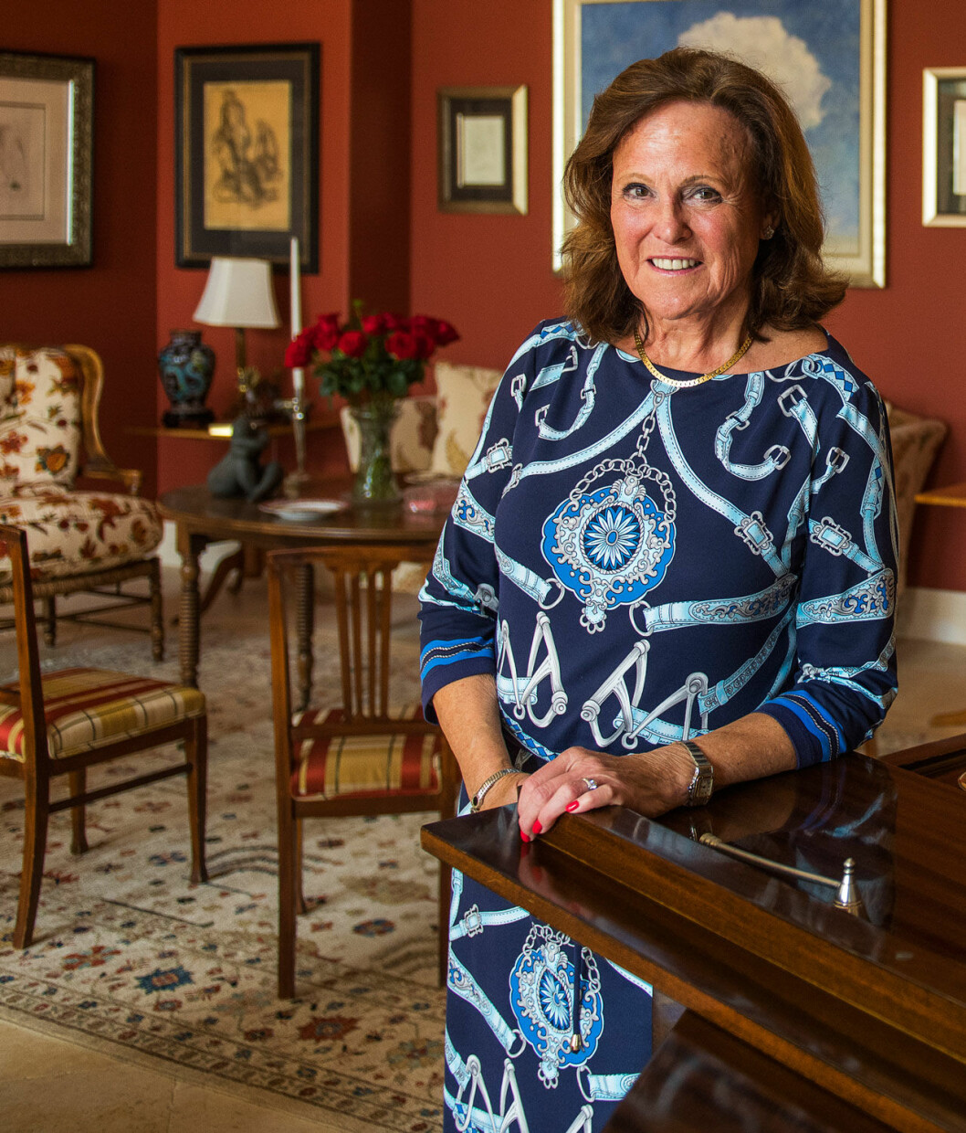 Åsa-Lena Lööf i familjens Floridavilla. Prinsessan Madeleines extramamma Åsa-Lena Lööf.