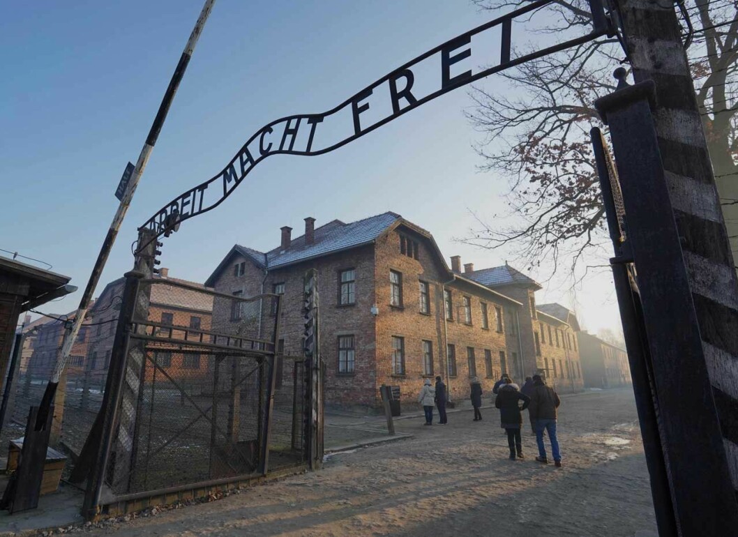 Förintelselägret Auschwitz utanför Krakow. Här mördades 1 100 000 människor av nazisterna. Auschwitz utanför Krakow. Här dog 1 100 000 människor.