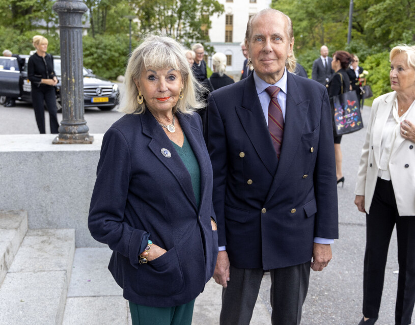 Svensk Damtidnings tidigare chefredaktör Agneta von Schinkel med Bror Irgens. Agneta von Schinkel och Bror Irgens på Kent Löwenbergs begravning