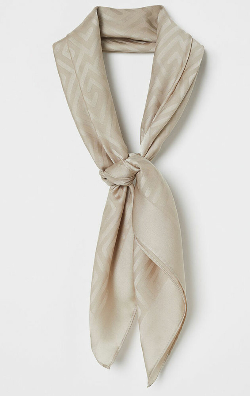 jaqcuardvävd beige scarf